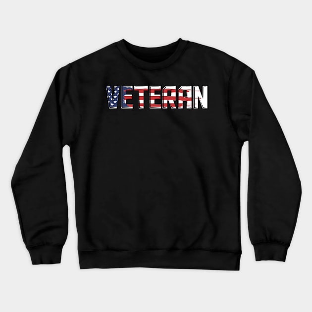 American Flag  Veteran Crewneck Sweatshirt by Caskara